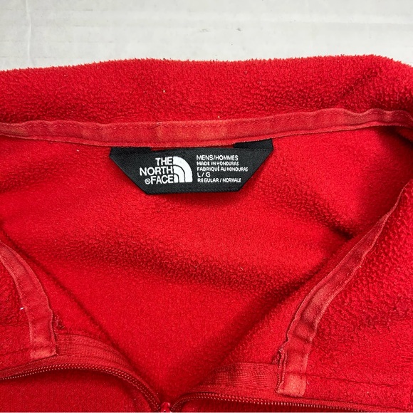 The North Face Men’s Lightweight Fleece Jacket Quarter Zip Red Size Large - Picture 7 of 10